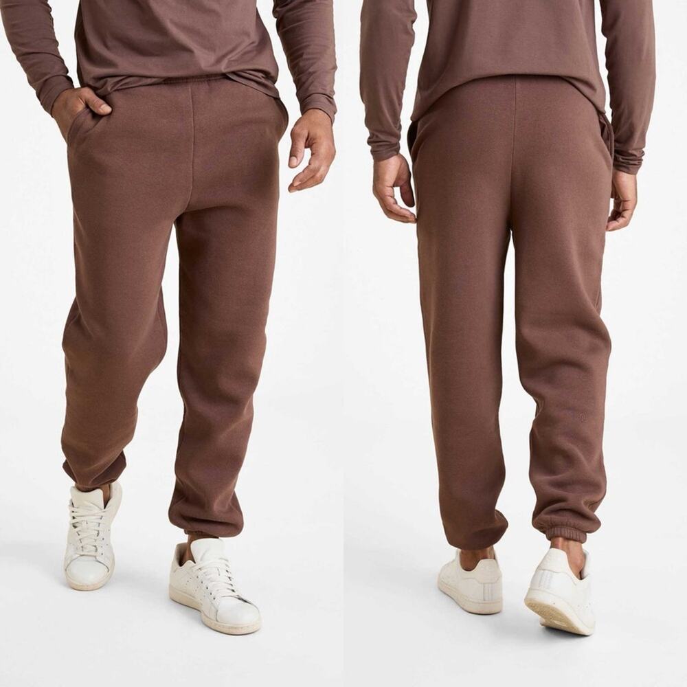 Nuuds Men’s Brown Casual Athleisure Classic Sweatpants in Coffee - Large